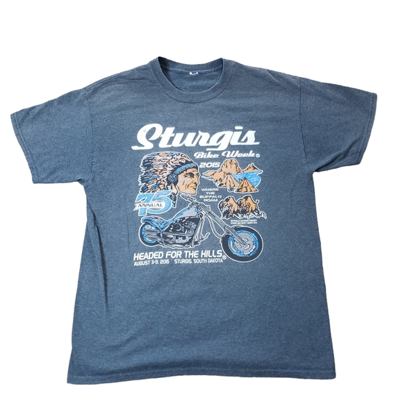 2015 Sturgis Bike Week Motorcycle Rally Shirt 75th Annual Motorcycle Fest Medium - Picture 1 of 10